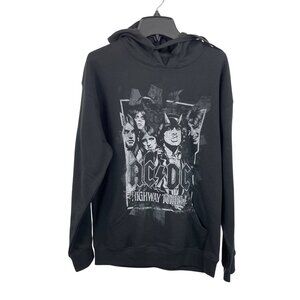 AC/DC Highway To Hell Hoodie Sweatshirt Womens  Size XS Black Graphic Pullover